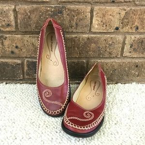 Hush Puppies red leather flats size 6.5M